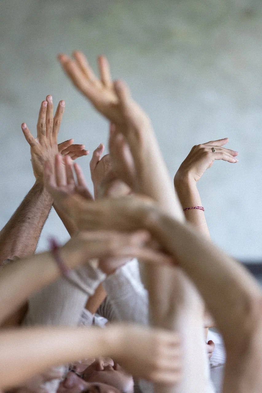 Reaching hands